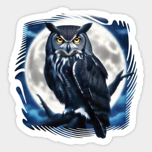 The Owl and the Moon Sticker